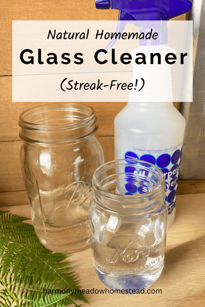 natural glass cleaner recipe pin image