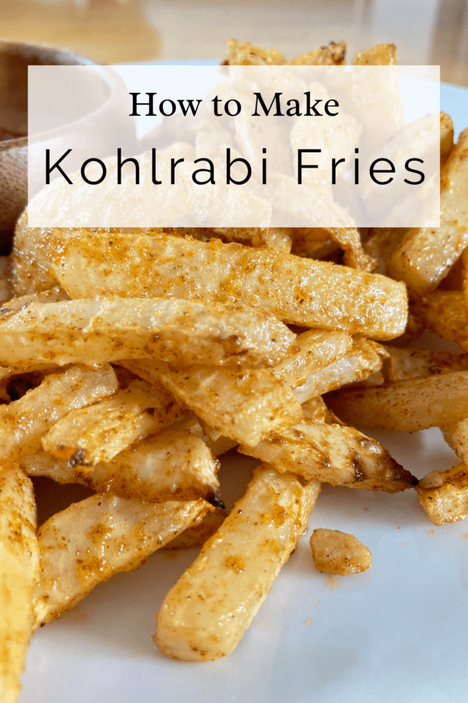 how to make kohlrabi fries pin image