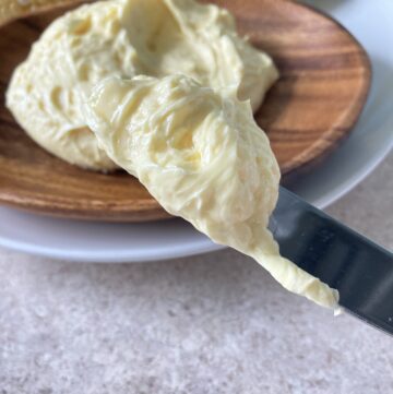 butter on a butter knife