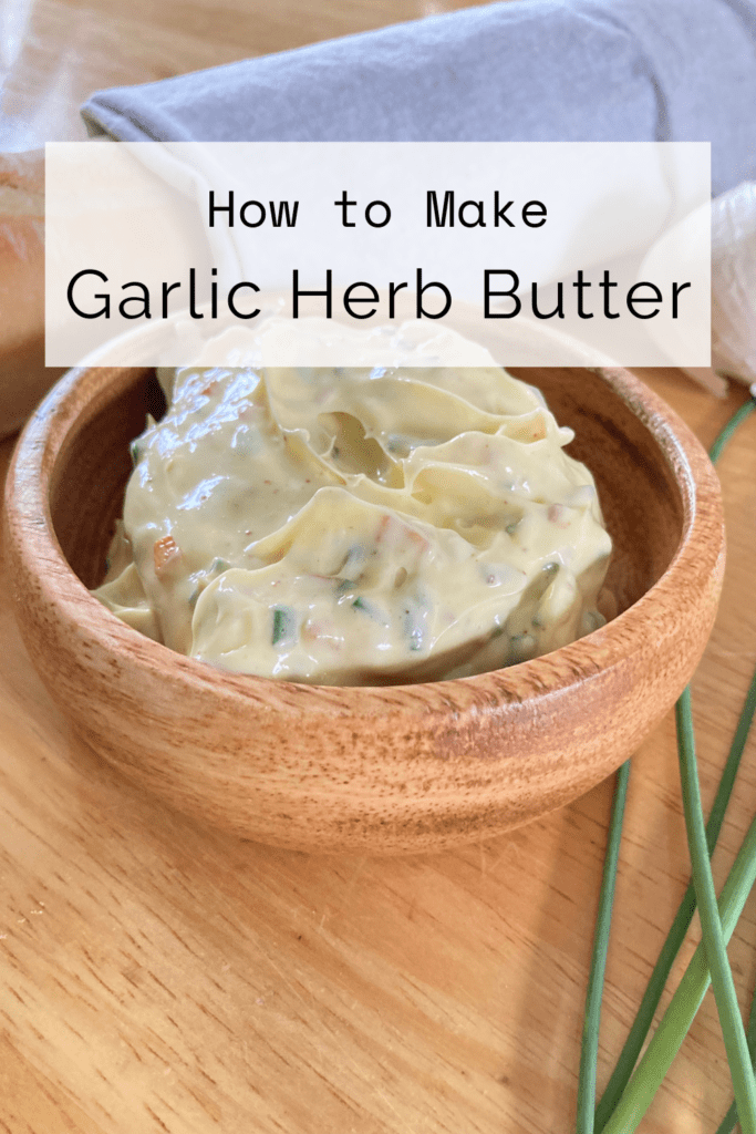 how to make garlic herb butter pin image