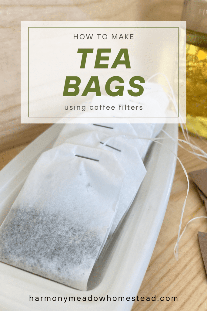 how to make tea bags out of coffee filters pin image