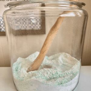 natural homemade laundry detergent in a glass jar