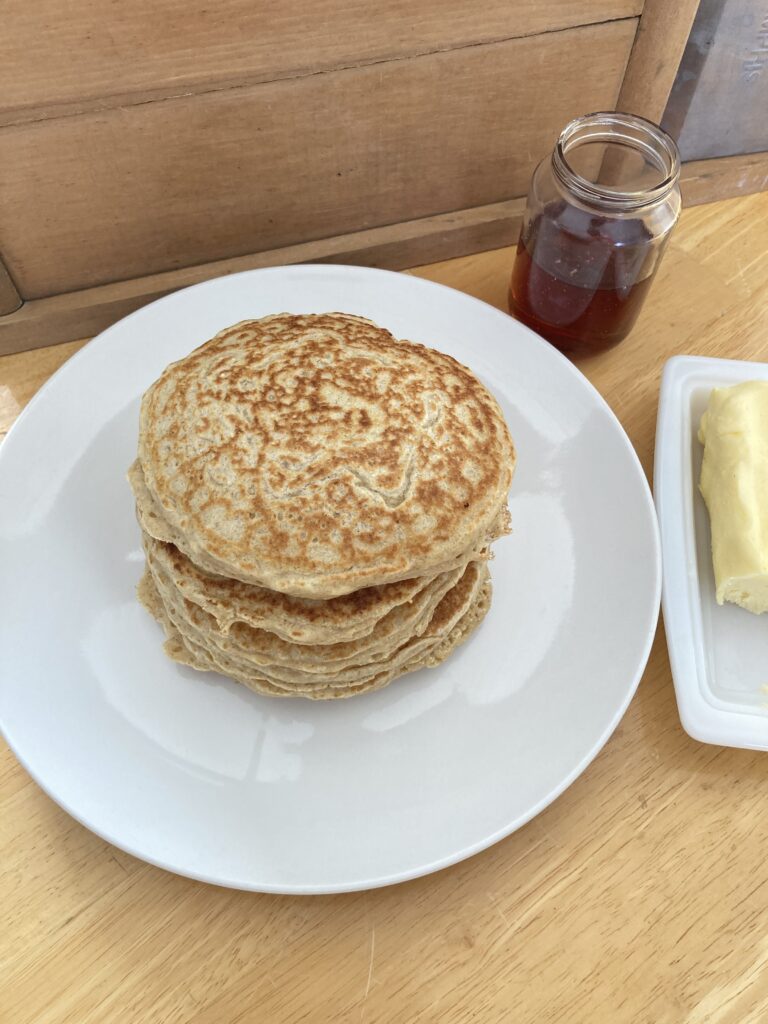 pancakes with toppings on the side