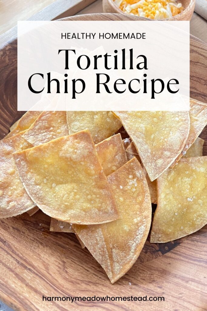 healthy homemade tortilla chip recipe pin image
