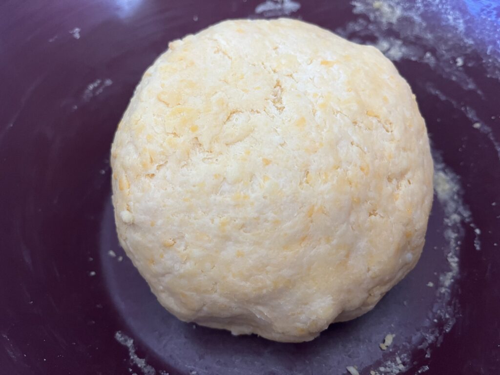 cheese mixture formed into a ball
