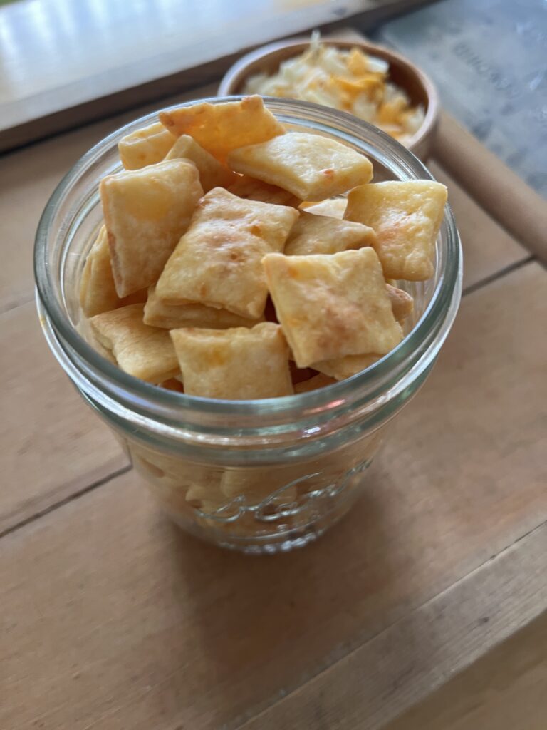 crackers in a glass jar