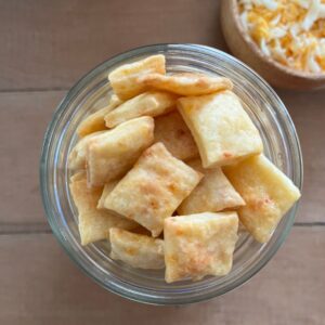cheese crackers in a mason jar