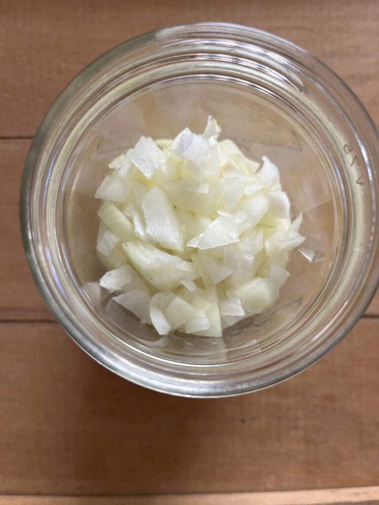 onions in a pint jar