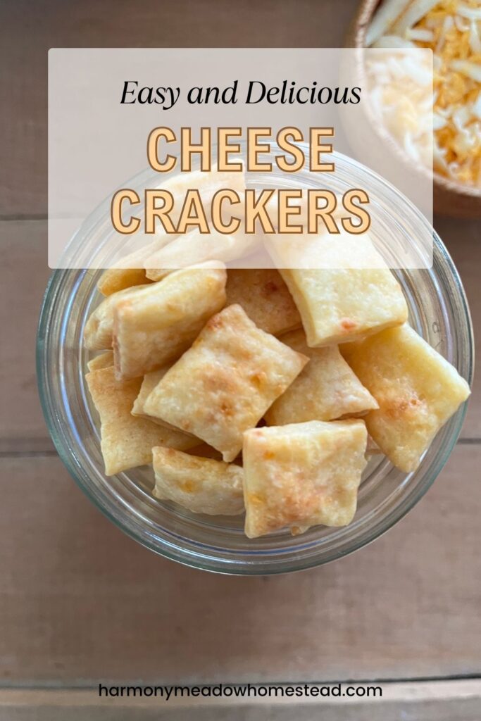 easy and delicious cheese crackers pin image